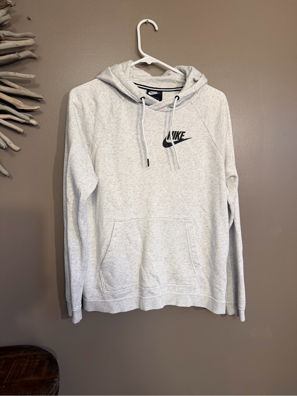 Nike hooded sweatshirt in very light grey